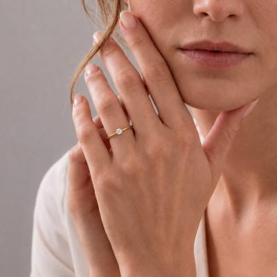 Bague Solitaire Diamant HSI 0,20 ct en Or Jaune 375 - Amore