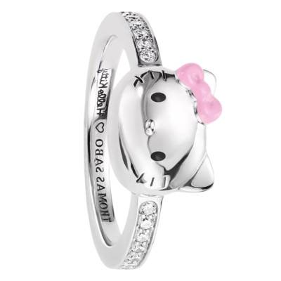 Bague Hello Kitty Nœud Rose en Plaqué Argent & Émail - TR2549-M06-14 - Thomas Sabo