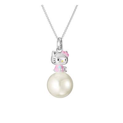 Collier Hello Kitty Rose en Plaqué Argent & Perle, Longueur 45 cm Ajustable - KE2391-M06-7-L50V - Thomas Sabo