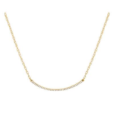 Collier Barrette en Or Jaune 375 & Diamants 0,7 ct HSI, Longueur 47 cm - Emanessence
