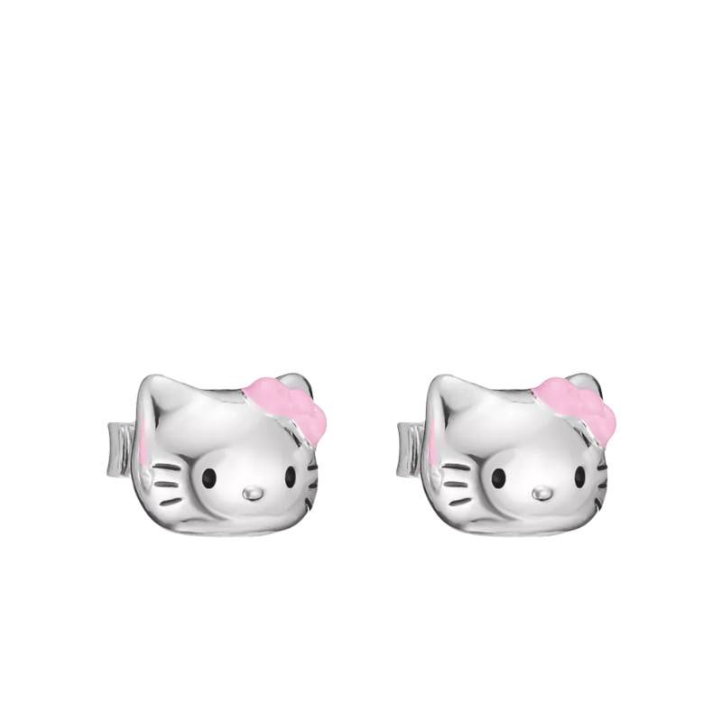Silver-Plated Pink Bow Hello Kitty Stud Earrings with Enamel - H2365-M06-7 - Thomas Sabo