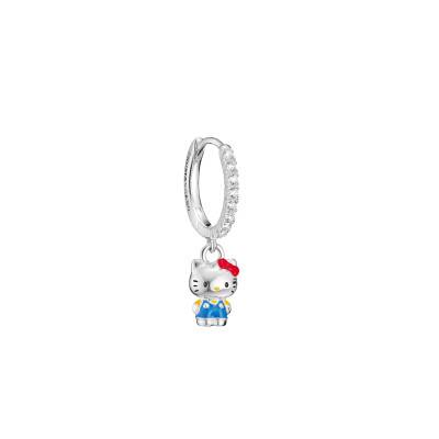 1 Silver-Plated Zirconia & Enamel Hello Kitty Hoop Earring - CR774-M06-7 - Thomas Sabo