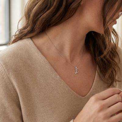 White Gold & Diamond Letter E Pendant 0,08 ct HSI - Emanessence