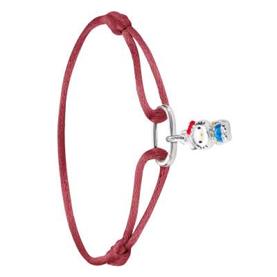 Silver-Plated Red Textile Adjustable Hello Kitty Connect Bracelet with Enamel - A2245-M07-10-L24V - Thomas Sabo