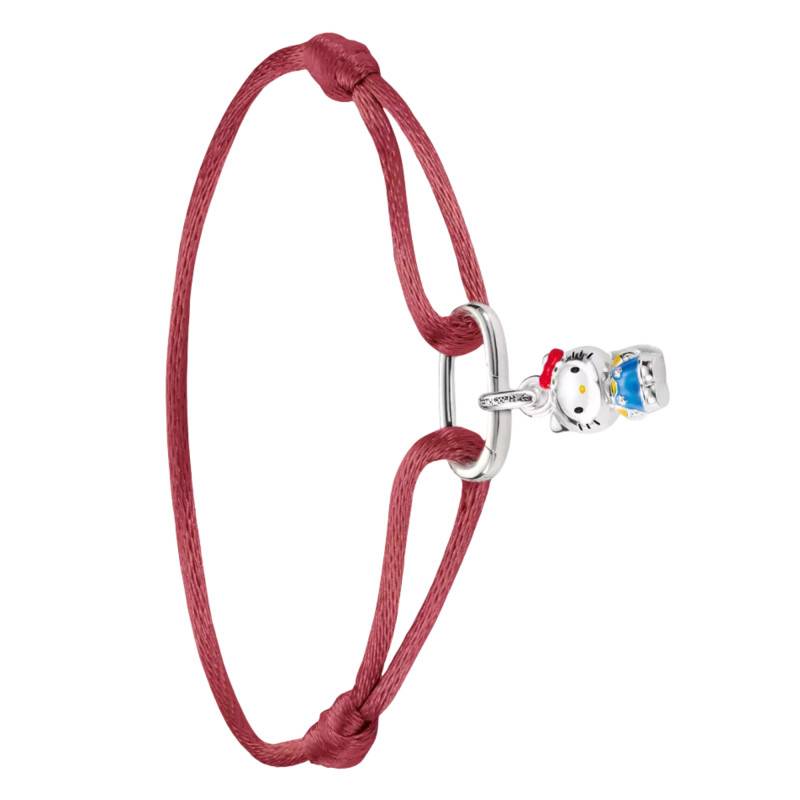 Silver-Plated Red Textile Adjustable Hello Kitty Connect Bracelet with Enamel - A2245-M07-10-L24V - Thomas Sabo