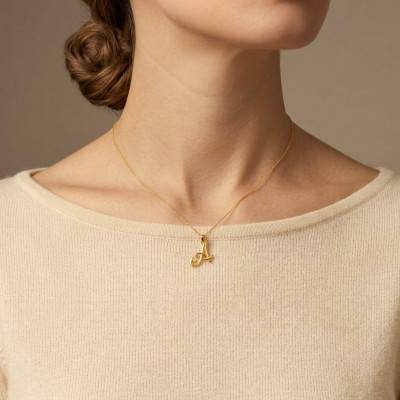 Pendentif Lettre en Or Jaune 375 & Diamant 0,04 ct HSI - Emanessence