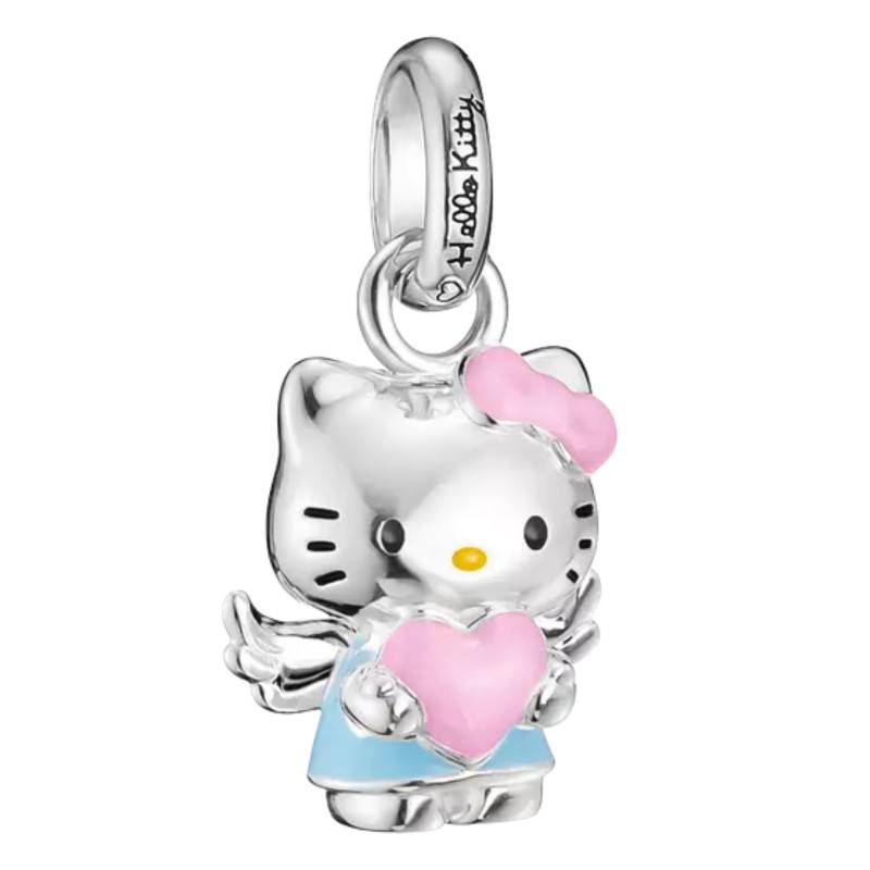 Silver-Plated Hello Kitty Angel with Heart Charm Pendant with Enamel - CC1357-M06-7 - Thomas Sabo