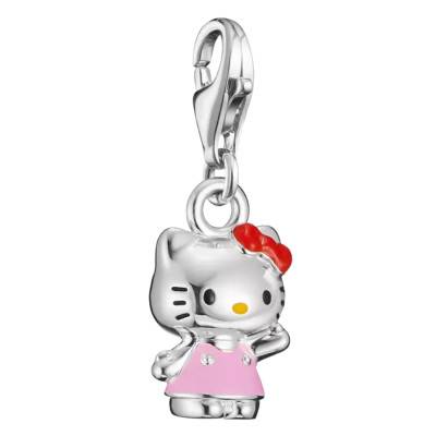 Pendentif Charm Hello Kitty Robe Rose en Plaqué Argent & Émail - 2250-M06-7 - Thomas Sabo