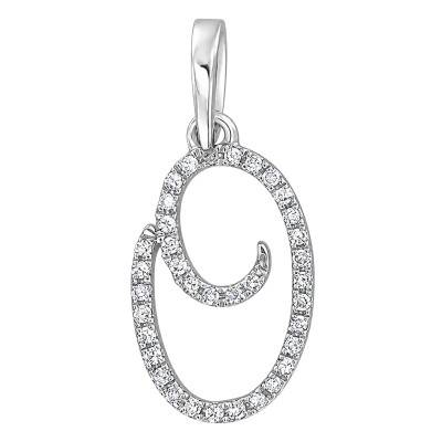 Pendentif Lettre O en Or Blanc 375 & Diamants 0,08 ct HSI - Emanessence