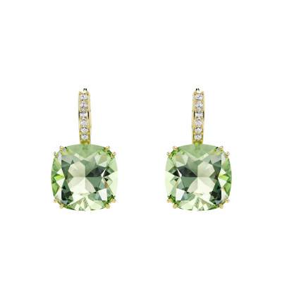 Boucles d'Oreilles Pendantes Millenia en Métal Doré & Cristaux Verts - 5764822 - Swarovski