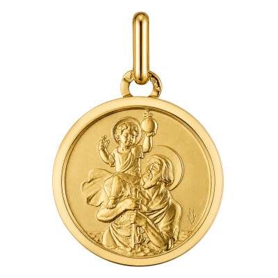 Médaille Saint Christophe Or Jaune 750, Diamètre 22 mm - Lucas Lucor