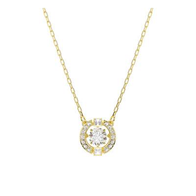Collier Una Angelic Rond Métal Doré & Cristaux Blancs, Longueur 38 cm Ajustable - 5758061 - Swarovski