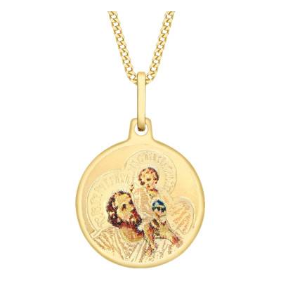 Médaille Saint-Christophe Ronde en Or Jaune 375, Diamètre 15 mm - Vandona
