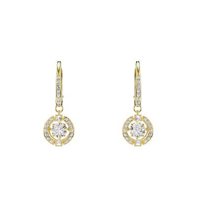 Una Angelic Round Gold-Tone Metal, Crystals & Cubic Zirconia Drop Earrings - 5758095 - Swarovski