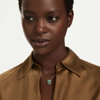 Sublima Octagonal Green Gold-Tone Metal & Cubic Zirconia Necklace, 38 cm to 45 cm Length - 5752884 - Swarovski