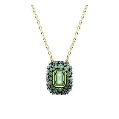 Sublima Octagonal Green Gold-Tone Metal & Cubic Zirconia Necklace, 38 cm to 45 cm Length - 5752884 - Swarovski