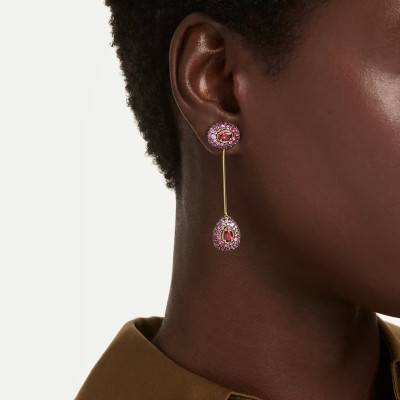 Boucles d'Oreilles Pendantes Sublima Rouges en Métal Doré & Oxydes de Zirconium - 5752891 - Swarovski