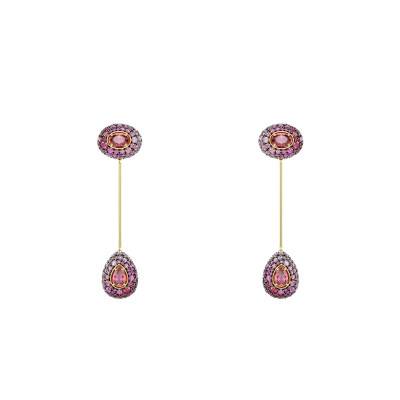 Boucles d'Oreilles Pendantes Sublima Rouges en Métal Doré & Oxydes de Zirconium - 5752891 - Swarovski