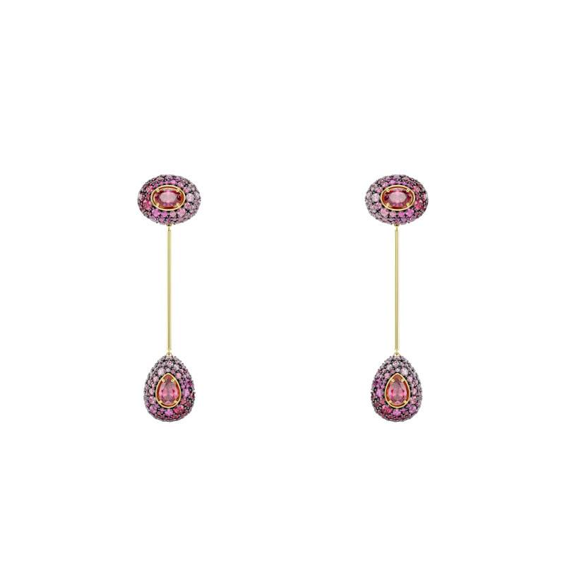 Boucles d'Oreilles Pendantes Sublima Rouges en Métal Doré & Oxydes de Zirconium - 5752891 - Swarovski