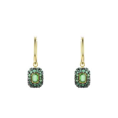 Boucles d'Oreilles Pendantes Sublima Vertes en Métal Doré & Oxydes de Zirconium - 5752890 - Swarovski
