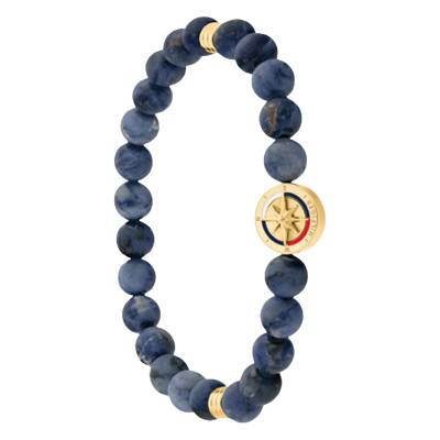 Bracelet Compass en Acier Doré & Perles Bleues, Longueur 18 cm - 2790723 - Tommy Hilfiger
