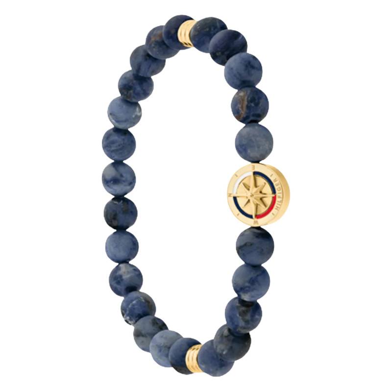 Bracelet Compass en Acier Doré & Perles Bleues, Longueur 18 cm - 2790723 - Tommy Hilfiger