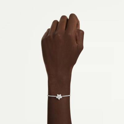 Bracelet Sublima Étoile en Métal Rhodié & Oxydes de Zirconium, Longueur 24 cm Ajustable - 5758392 - Swarovski