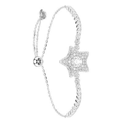 Sublima Star Rhodium-Plated Metal & Cubic Zirconia Bracelet, 24 cm Adjustable Length - 5758392 - Swarovski