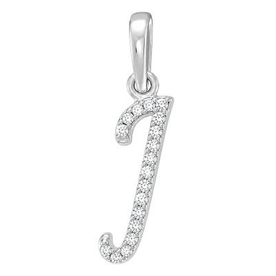 375 White Gold & Diamond 0,08 ct HSI Letter I Pendant - Emanessence