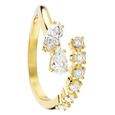 Mesmera Gold-Tone Metal & White Cubic Zirconia Open Ring - 5747969 - Swarovski