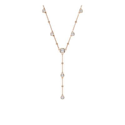 Rose Gold-Tone Metal & White Crystals Imber Droplets Y-Necklace, Length 38 cm to 45 cm - 5763813 - Swarovski