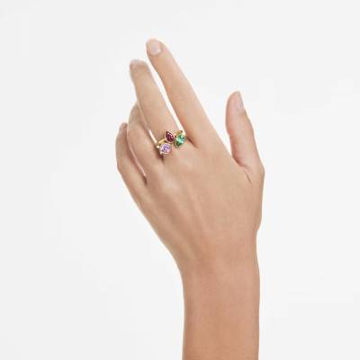 Gold-Tone Metal & Multicolor Cubic Zirconia Imber Cocktail Rings - 5753276 - Swarovski