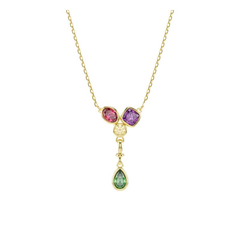 Gold-Tone Metal & Multicolor Cubic Zirconia Imber Y-Necklace, Length 38 cm to 45 cm - 5753261 - Swarovski