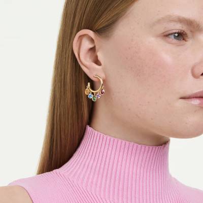 Boucles d'Oreilles Créoles Imber en Métal Doré & Oxydes de Zirconium Multicolores - 5753263 - Swarovski