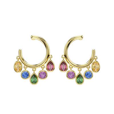 Boucles d'Oreilles Créoles Imber en Métal Doré & Oxydes de Zirconium Multicolores - 5753263 - Swarovski