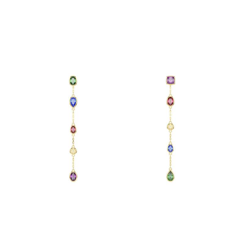 Boucles d'Oreilles Pendantes Imber en Métal Doré & Oxydes de Zirconium Multicolores - 5753289 - Swarovski