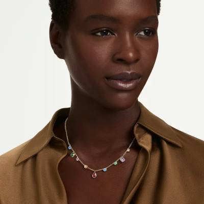 Collier Imber en Métal Doré & Oxydes de Zirconium Multicolores, Longueur de 38 cm à 45 cm - 5753274 - Swarovski