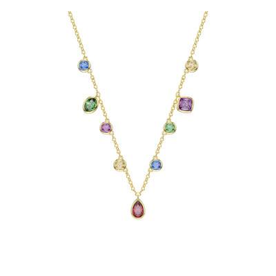 Imber Gold-Plated Metal & Multicolor Cubic Zirconia Necklace, Length 38 cm to 45 cm - 5753274 - Swarovski