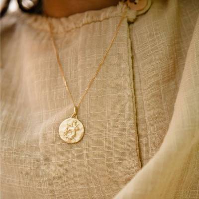 Médaille Saint Christophe en Or Jaune 375, Diamètre 16 mm - Augis