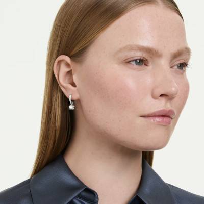 Boucles d'Oreilles Pendantes Chroma Étoiles en Métal Rhodié & Cristaux Blancs - 5754172 - Swarovski