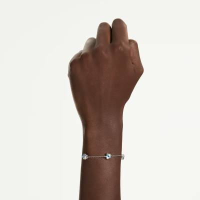 Bracelet Chroma Étoiles en Métal Rhodié & Cristaux Blancs, Longueur de 16 cm à 24 cm - 5754185 - Swarovski