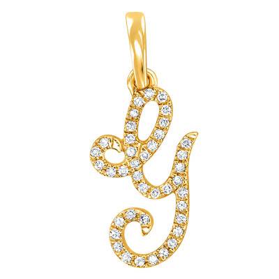 Pendentif Lettre G en Or Jaune 375 & Diamants 0,08 ct HSI - Emanessence