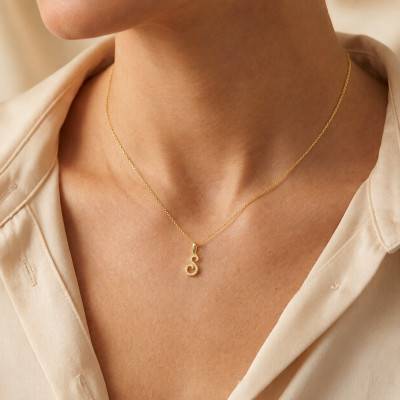 Pendentif Lettre S en Or Jaune 375 & Diamants 0,08 ct HSI - Emanessence