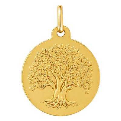 Médaille Arbre de Vie Or Jaune 750, Diamètre 16 mm ou 18 mm - Lumiosa