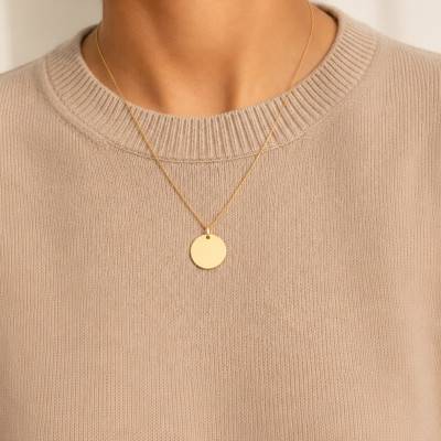 Médaille Ronde en Or Jaune 375, Diamètre 16 mm - Lumiosa