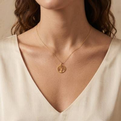 Lucas Lucor Openwork Tree Of Life 750/1000 Yellow Gold Medal, 17 mm Diameter - Lucas Lucor