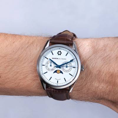 Montre MTOmicron MoonPhase Blanc - Maison du Temps