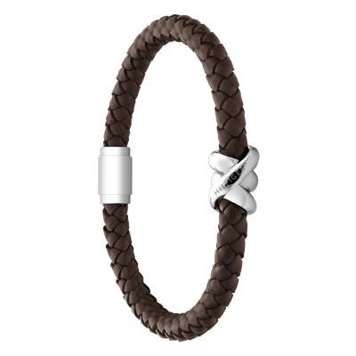 Bracelet Nautical Knot For Him en Acier & Cuir Marron, Longueur 17,5 cm - 2790735S - Tommy Hilfiger