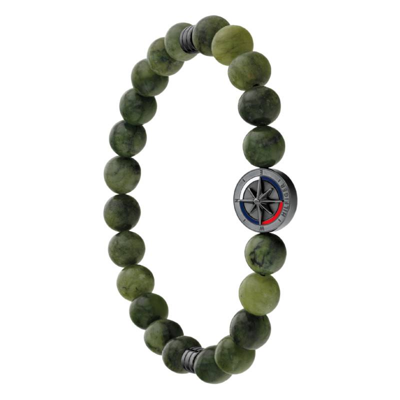 Black Steel & Green Pearl Compass Bracelet, Length 18.5 cm - 2790725 - Tommy Hilfiger