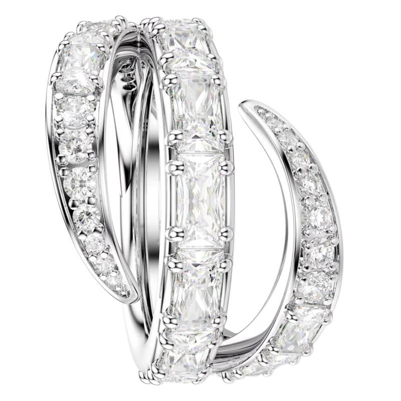 Rhodium-Plated Metal & White Crystal Vienna Swan Ring - 5762204 - Swarovski